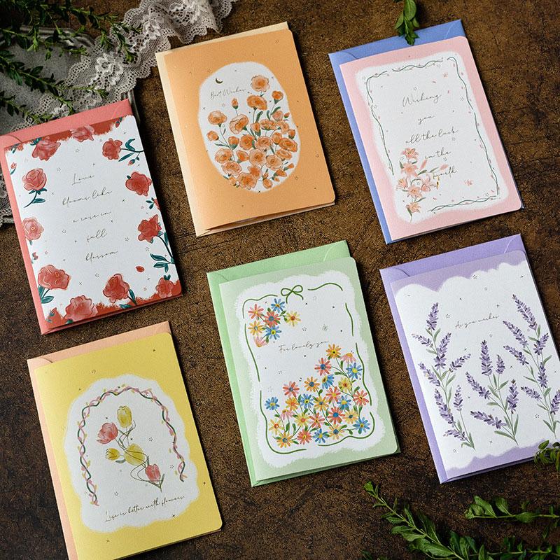 1pc Greeting Card 3D Blessing Card Minimalist Pop-up Style Creative Gift Flower