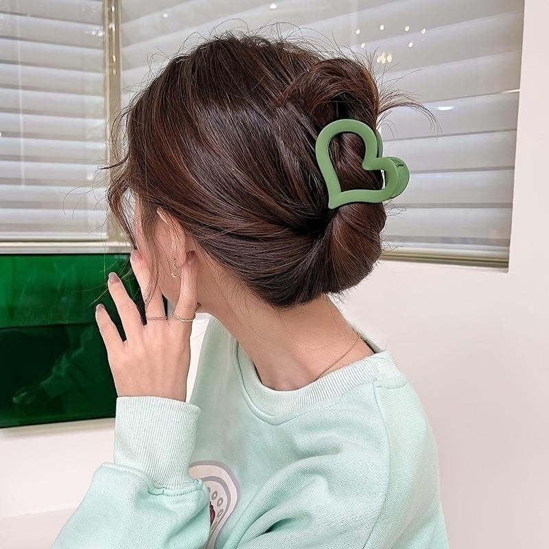 6 SZT./ZESTAW Damskie Klipsy do Włosów Miłość Matowe Wielokolorowe Plastikowe Klipsy do Włosów Miłość Modny Słodki Styl Wyjście Stylizacja Włosów Makijaż ba