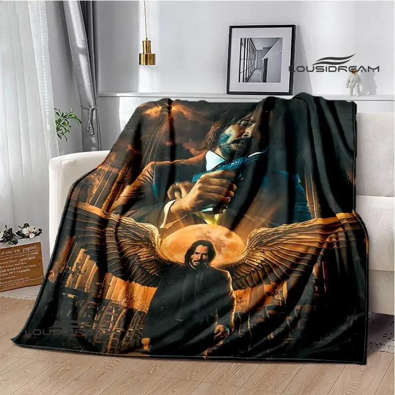 Film John Wick bedruckte Decke Picknickdecke Warme Decke Weich und bequem Heimreise Decke Bettwäsche Geburtstagsgeschenk