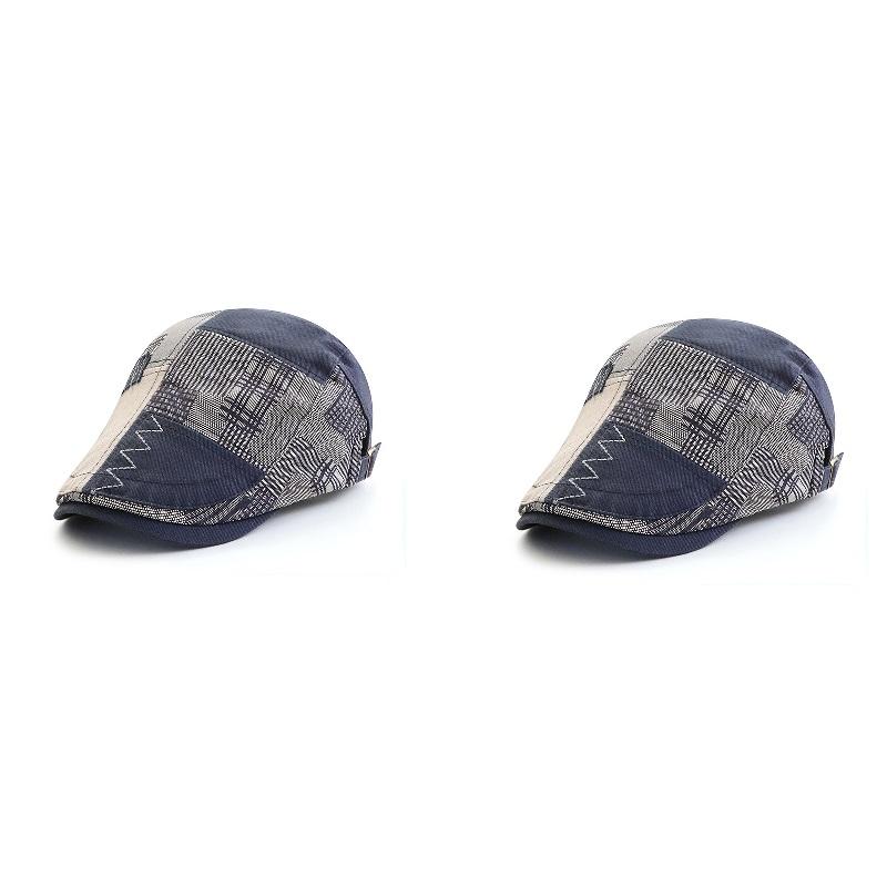 Men Beret Hat Cotton Buckle Adjustable Newsboy Hats Cabbie Gatsby Cap