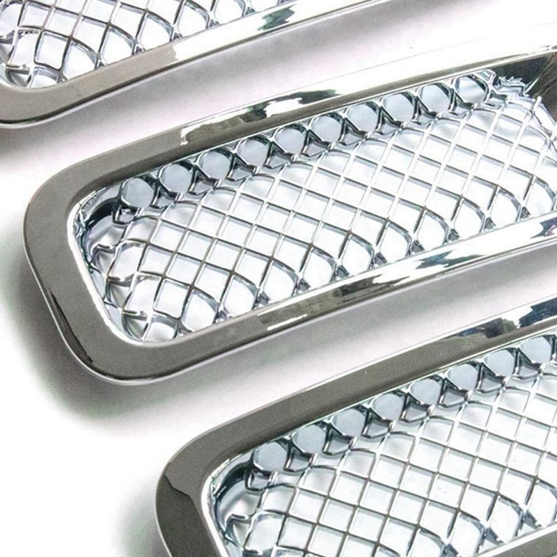 9Pcs Front Grille Mesh Trim+Head Light Cover Trim Bezels For Jeep Patriot 2011-2017
