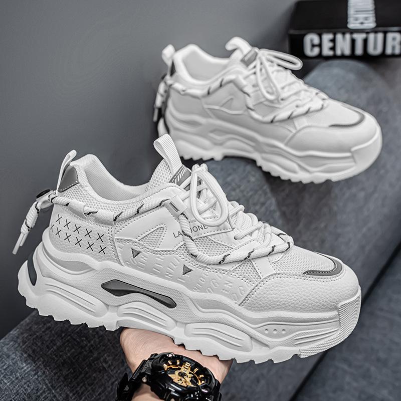 Men Summer Spring Autumn Casual Sports Sneakers Breathable Comfortable ThickSole Mesh Fashion New Trend Men's Shoes Versatile Thick Soled Chunky