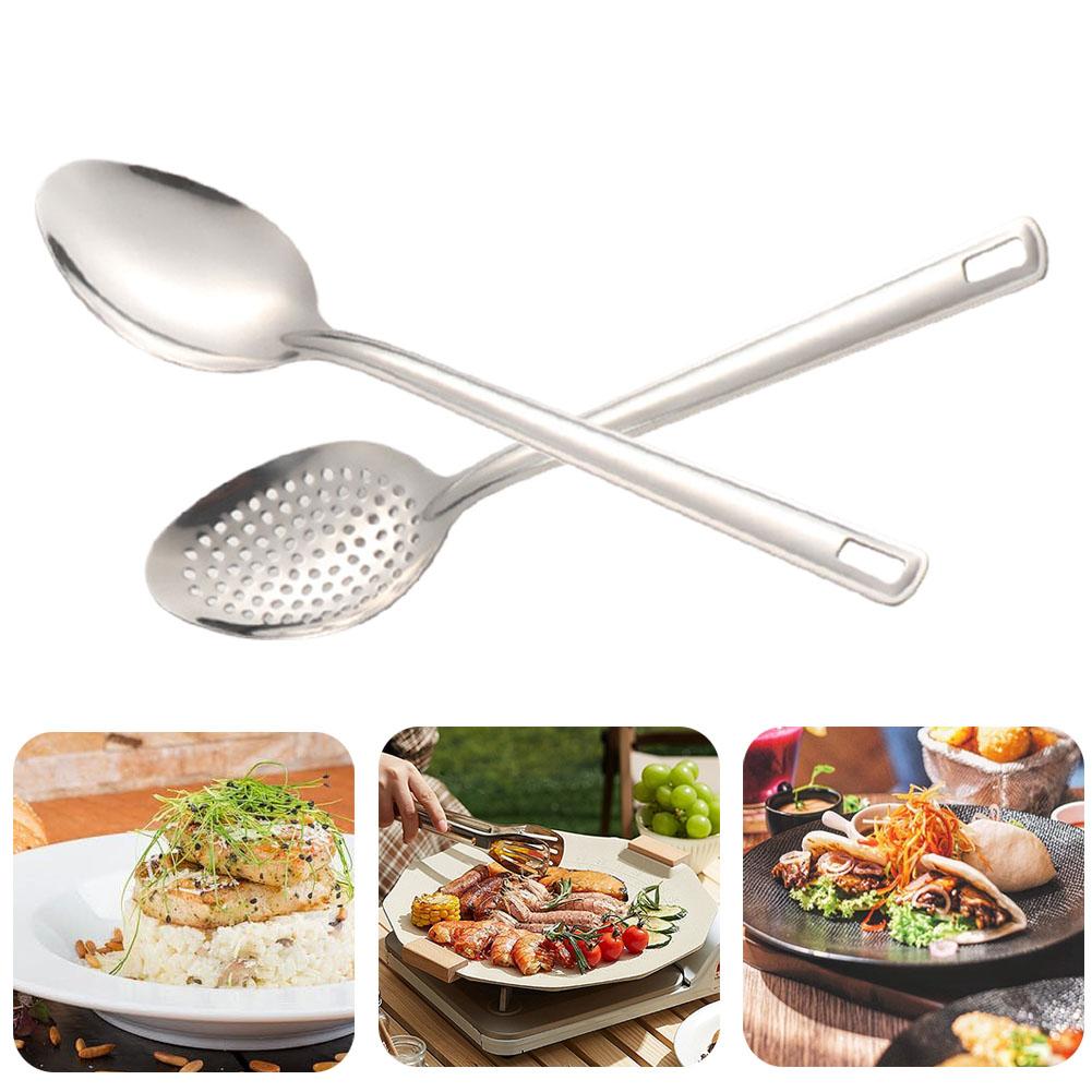 304 Stainless Steel Strainer Spoon Colander Kitchen Colander Skimmer Kitchenware Skimmer Residu D4A5