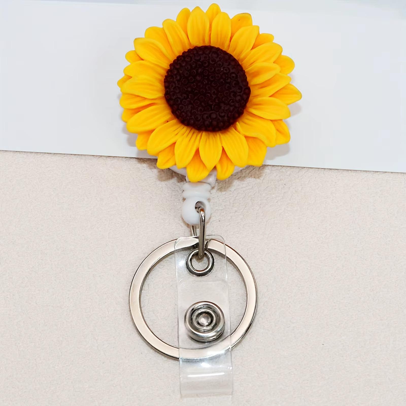 

Flower Retractable Nurse Chest Badge Reel Clip Holder Students Doctor Work ID Card Holder Keychain Accessories Jewelry Gifts