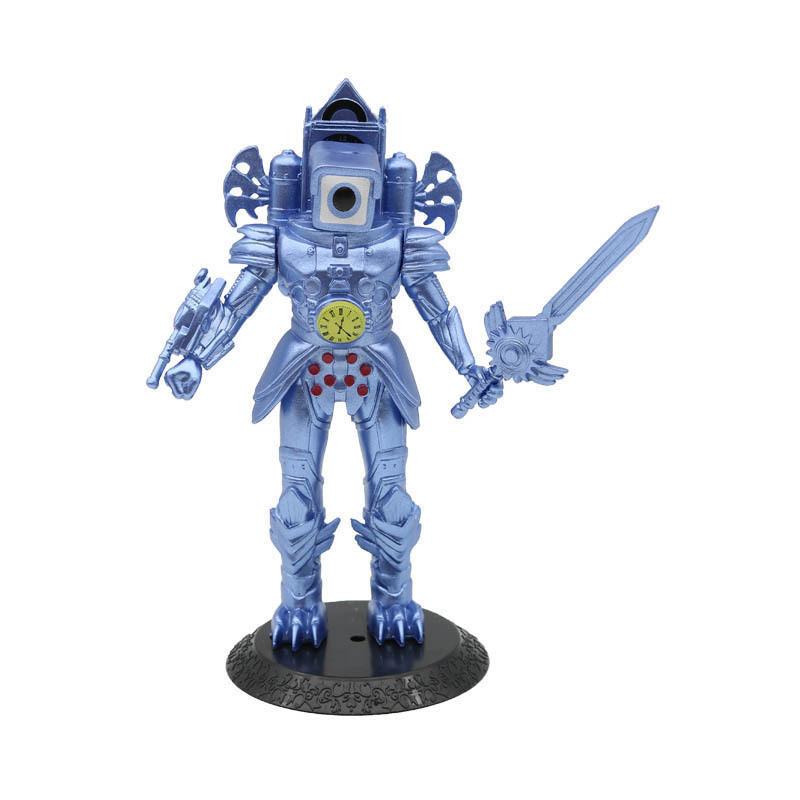 High Quality Pvc Titan Clock Man Figure Large Golden Warrior Model For Collectors