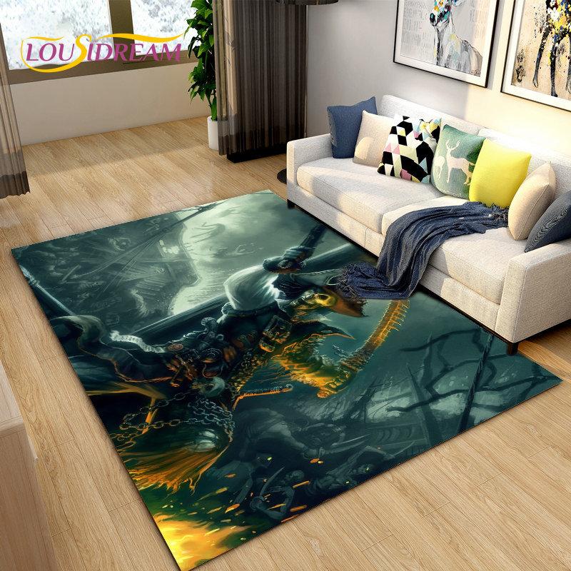 3D Horror Death Skull Pirate  Area Rug,Carpet Rug for Living Room Bedroom Sofa Doormat Decoration, Kids Play Non-slip Floor Mat