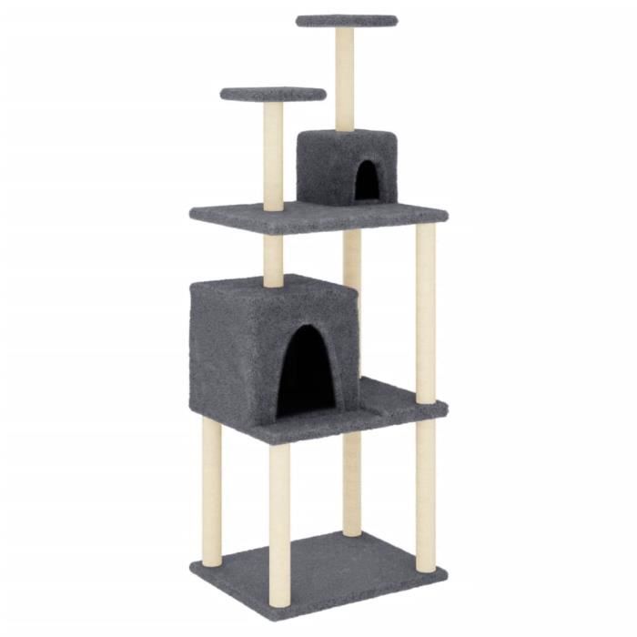 VidaXL Cat Tree with Sisal Scratching Posts Dark Grey 167 Cm 172069