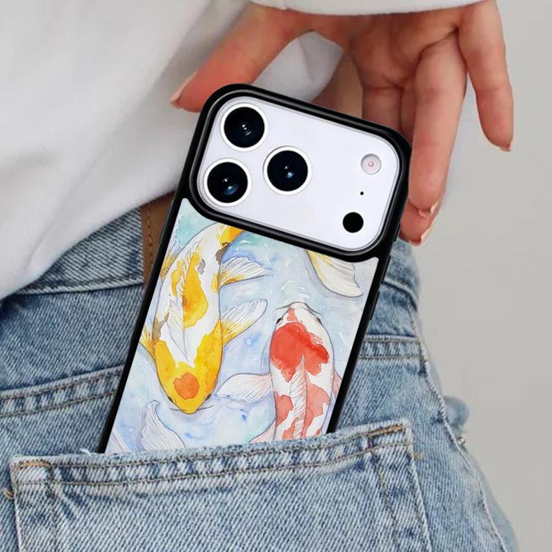 Ying Yang Koi Fish Phone Case for iPhone 17ProMax 12 13 14 15 16e 17 Pro Max Plus Air Cover