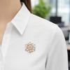 Dress Brooch Faux Pearl Rhinestone Flower Brooch, Retro Lapel Pin for Oxidation Resistant Wedding Party Bridal Shower, Women Girls Clothing