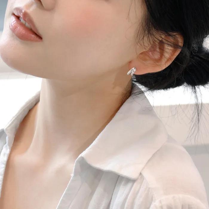 925 Silver Double Bold Earrings Duel