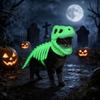 Scheletro di Dinosauro Glow in The Dark Costume per Animali Domestici Luminoso Copricapo Cosplay per Gatti Forniture per Animali Domestici