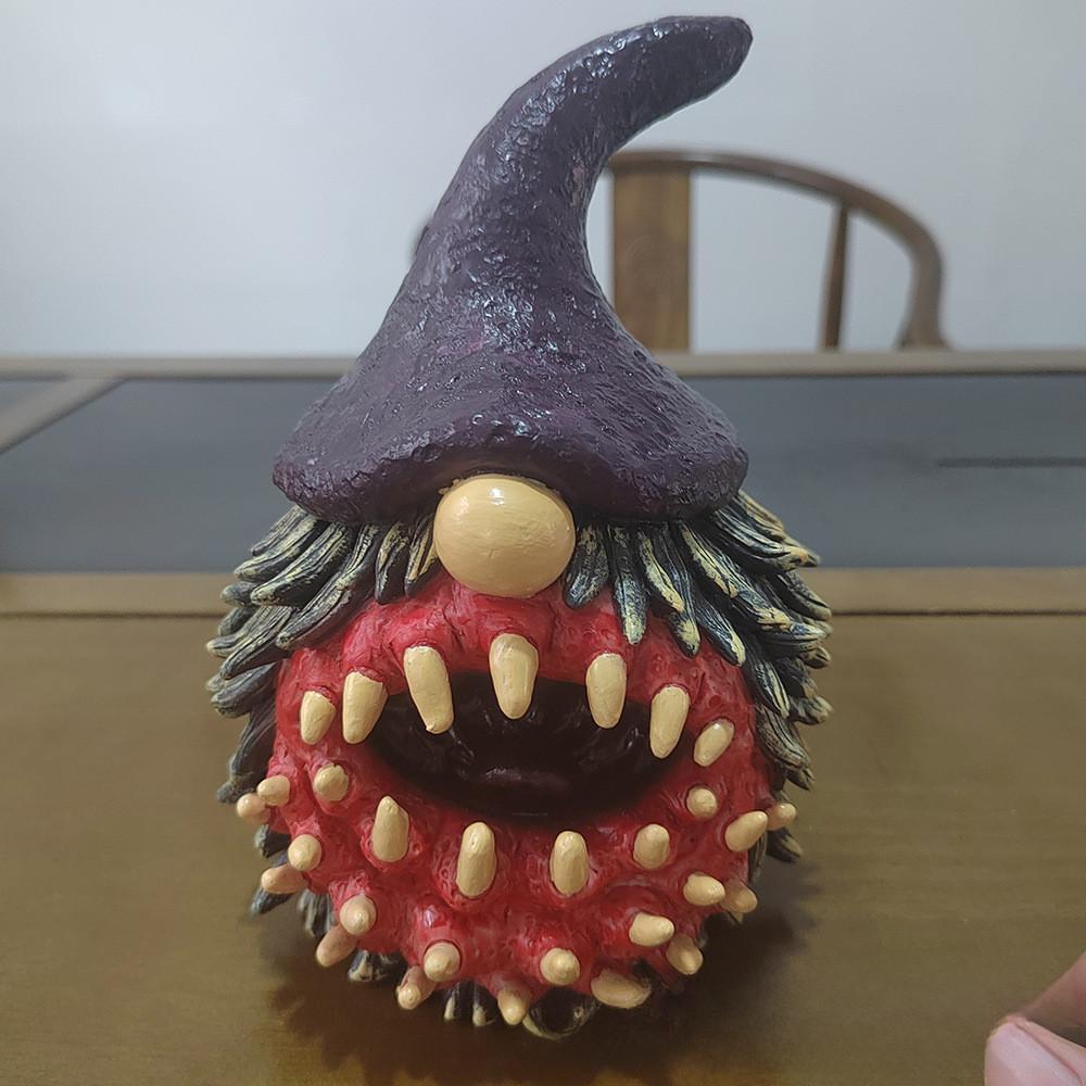 Charming American Style Evil Gnome Resin Figurine Perfect For Halloween Decorations