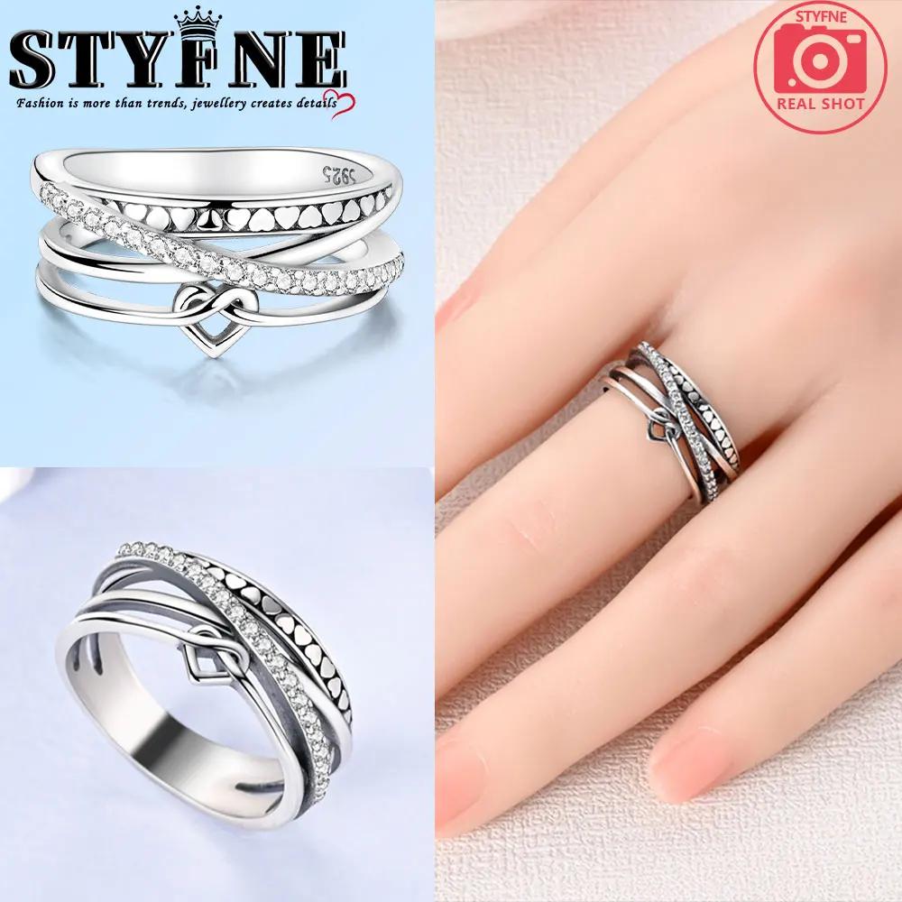 

Copper Metal Multi Layered Heart Valentine s Day Perfect Gift Gemstone Geometric Heart Ring Party Perfect Gift Set Designed For Women Matching 6
