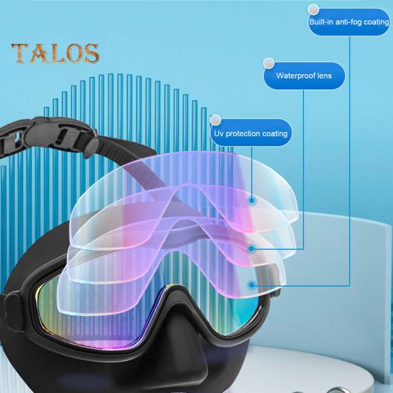 Kids Swim Goggles with Nose Cover Anti-Fog UV Protection Diving Face Guard Wide-Angle Lens No Leak Pool Goggles for Kids Age 3-15