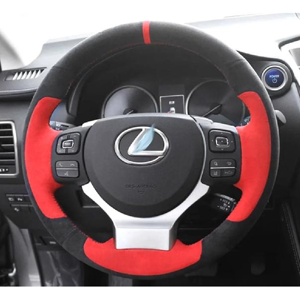 Car Steering Wheel Cover for Lexus Is 200t 250 300 350 F Sport RC 350 CT 200h / NX Carbon Fiber&Leather Steering Wheel Wrap