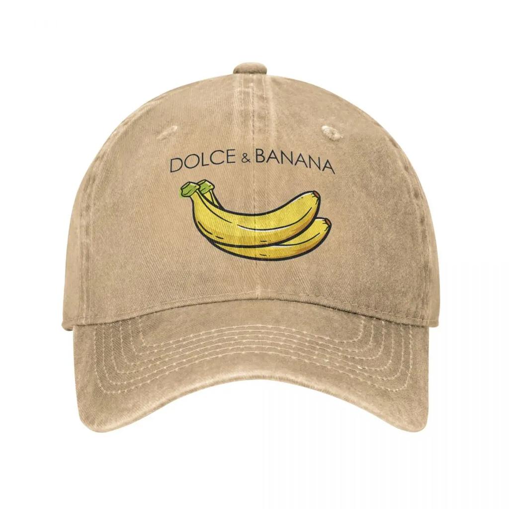 Dolce And Banana Funny Merch Unisex-Stil Baseballkappe Distressed Denim Washed Hats Cap Lässige Outdoor-Sommer-Kopfbedeckung