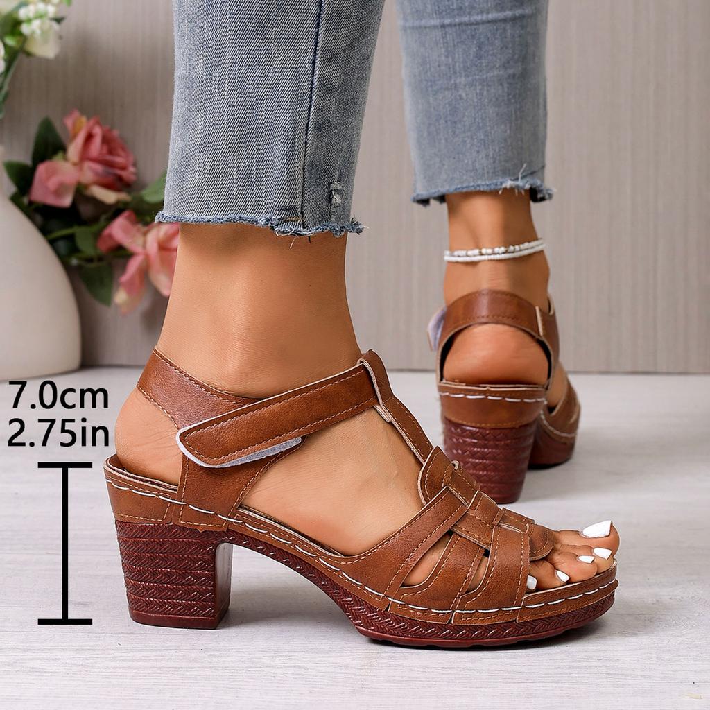 Women'S Sandals With Chunky Heel Fish Mouth Thick Bottom Shoes Outside Wear Exposed Toe High Heeled Sandal For Summer 2026