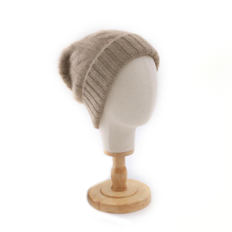 Cashmere Hat Autumn and Winter New Style Women's Fashion Casual Ear Protection Pile Hat Twisted Solid Color Knitted Hat