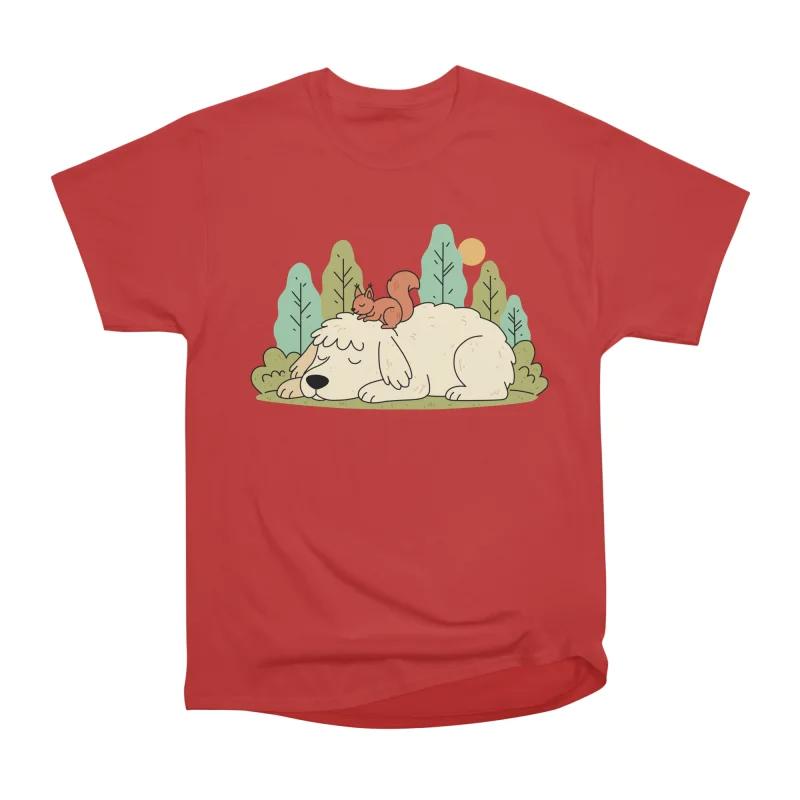 

Men Casual Shirts Short Sleeves AFTERNOON NAP Red Tees Oversized T-shirts S красный
