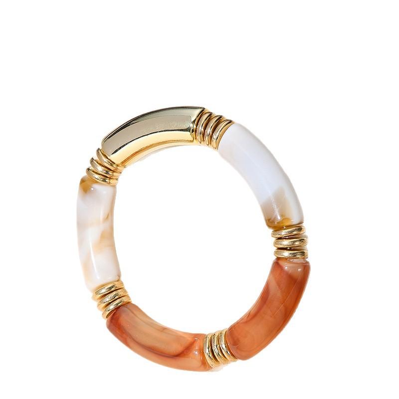 Modisches und einzigartiges gebogenes Acrylarmband - Luxuriöser und elastischer Handring im antiken Stil mit hochwertiger Ausstrahlung