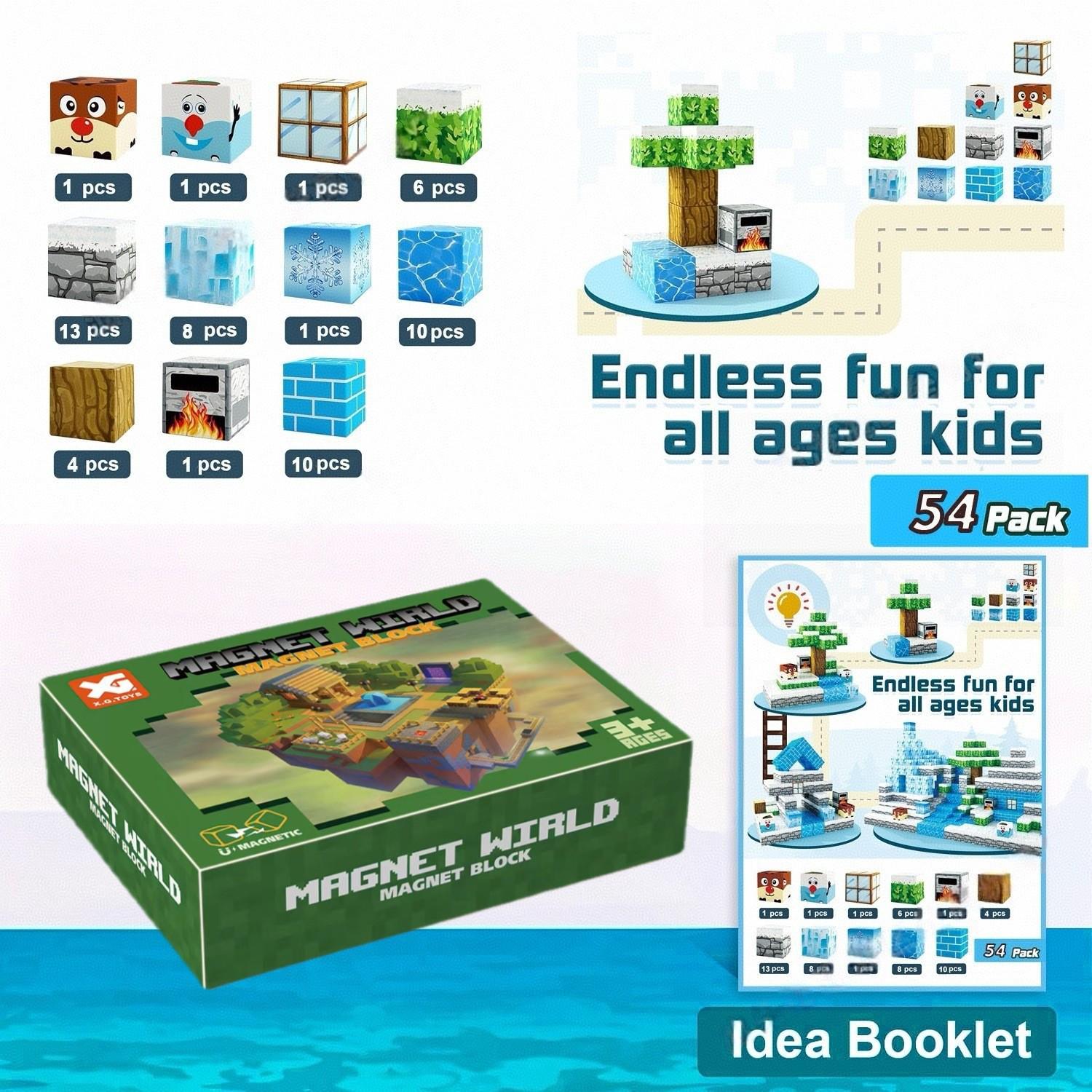 

Магнитный кубический конструктор: Образовательная игрушка для детей на тему первобытного леса