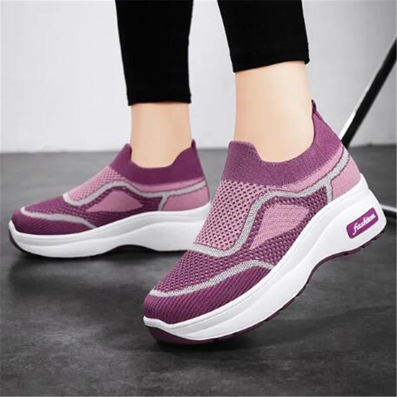 Women's Casual Shoes Woman Height Increasing Platform Sneakers Women Breathable Mesh Sports Shoes For Ladies Chunky Shoes