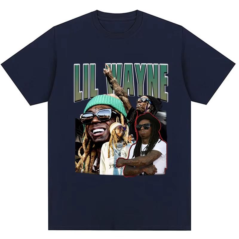 Vintage Rapper Lil Wayne Print Tshirts Men Women Hip Hop Punk T Shirt Cozy Cotton Trendy Gothic T Shirts Streetwear