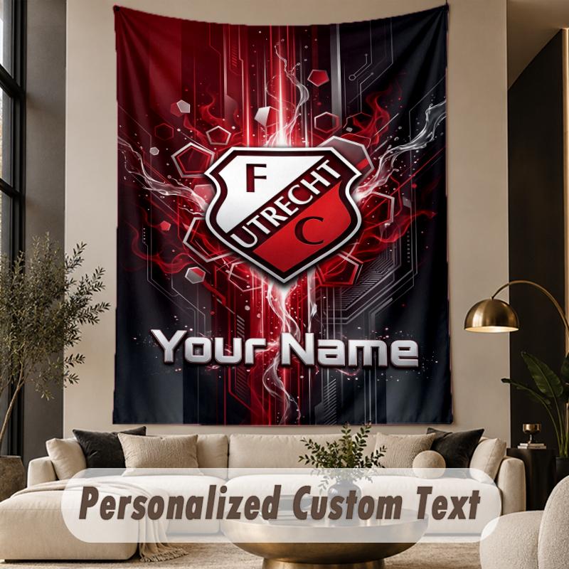 Custom Text Tapestry FC Utrecht Print Wall Tapestry Indoor Living Room Wall Decor