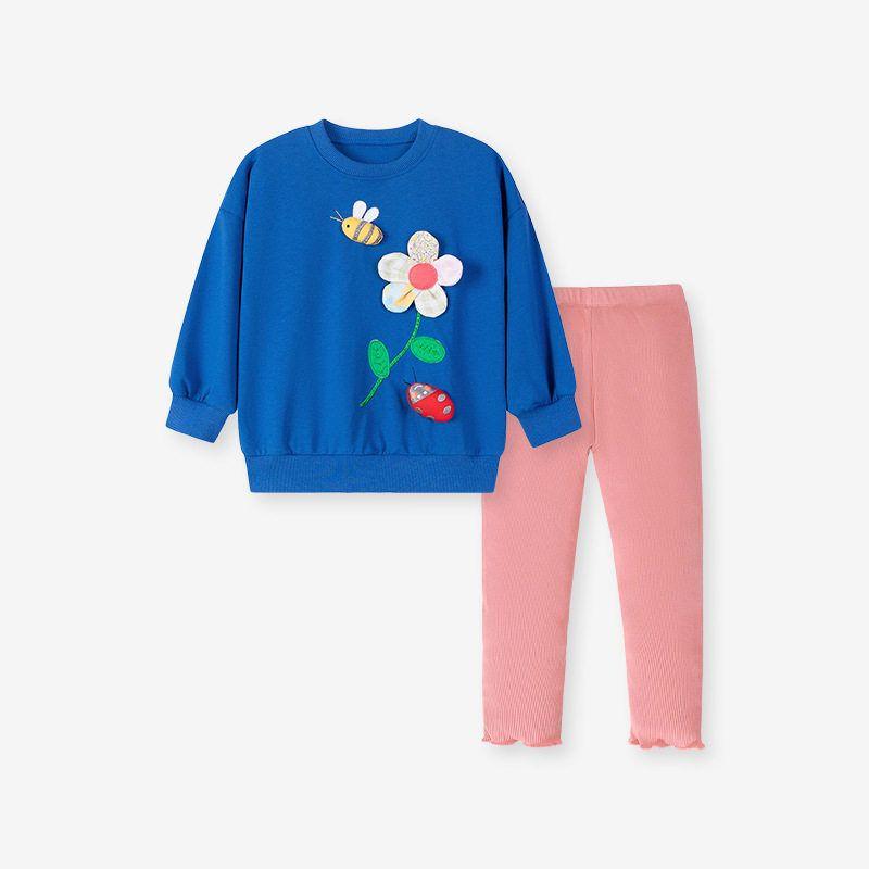 Little Maven Cross-Border Export Children s Clothing, New Autumn Girls Suits, European and American Cartoon Cute Children s Suits 2109 7Y (140cm)