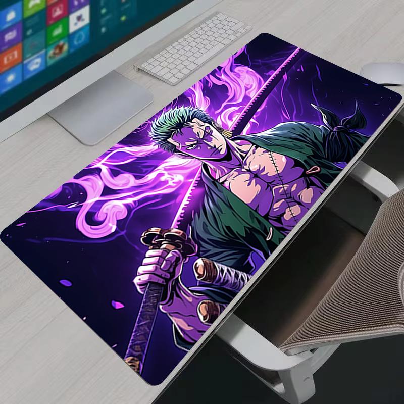Mouse Pad PC Gamer Anime Desk Mat NonSlip Rubber Laptop One Piece Zoro Playmat for Office Computer Accessories Gaming Mousepad