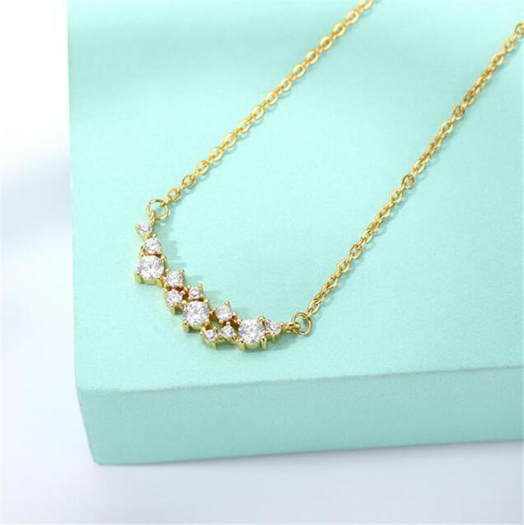 Versatile Ladies Necklace with Simple Lace and Zircon Luxury Brass Jewelry for Wedding Engagement or Gift