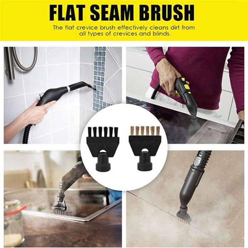 AEE4-Window Nozzle Scraper Round Brush Steam Set For Karcher SC2 SC3 SC4 SC5 SC7 Steam Cleaner Part Remove Stubborn Stain