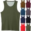 Men Casual Solid Tank Top Sleeveless Round Neck Lightweight Soft Knit Fabric Athletic Leisure Basic Vest Undershirt