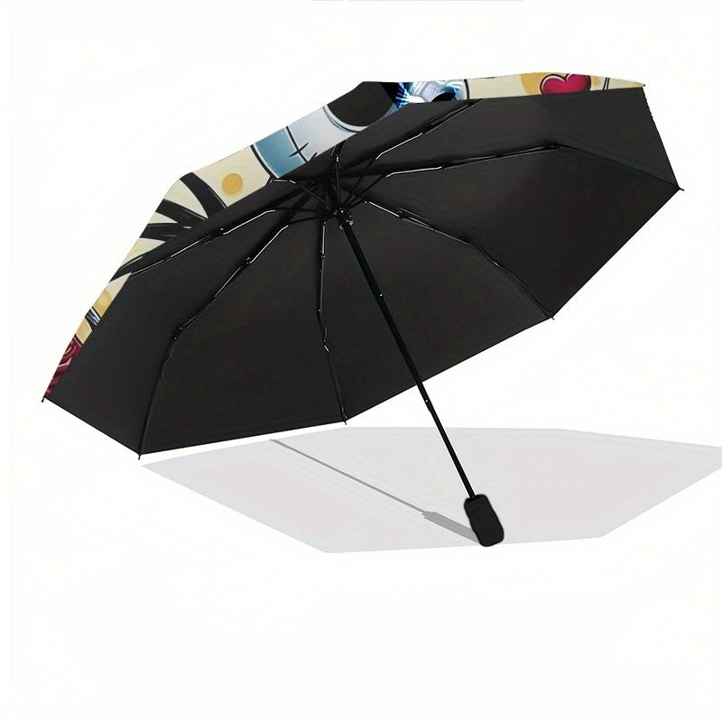 1 Auto Open "Jack Skellington""Sally" Themed Colorful 8-rib Portable Umbrella for Men and Women, A Compact Commuting Companion Suitable for