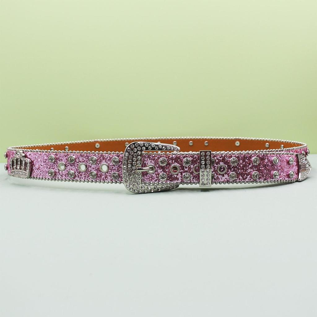 Unisex Rock Fashion Belt with Rhinestones and Sequins