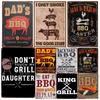 Baghavefædre Grillskilt Vintage Grillkonge Metal Blikskilt Bar Pub Haveindretning Fars Grill Vægplade Chillin&Grillin Retro Plak