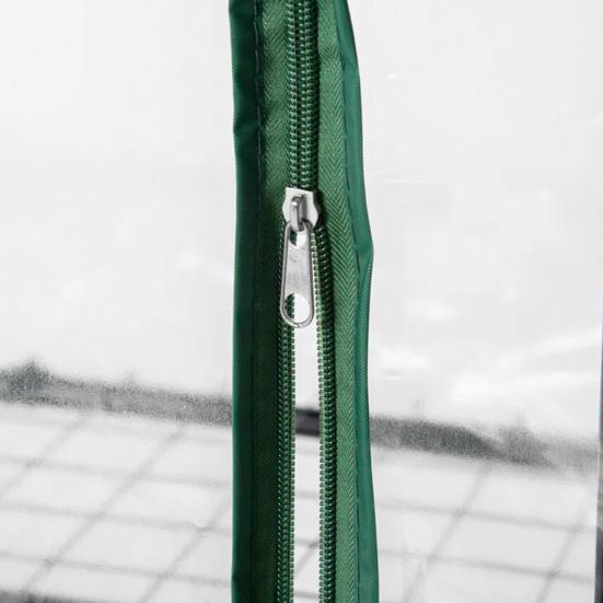 Klar PVC Drivhus-erstatningsdeksel med glidelåsdør Optimalt sollys Plantevekst Synlighet UV-bestandig drivhusfilm Hageutstyr