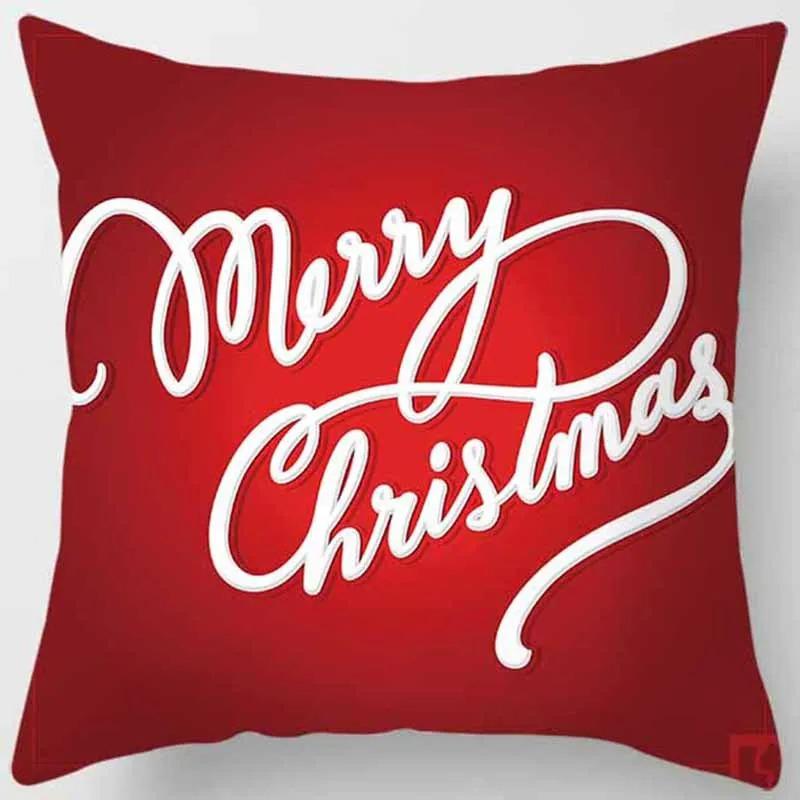 Christmas Decorative Pillowcase Snowman Tree Pattern Printed Pillowcase Sofa Cushion Cover Room Decorative Cushion Cover