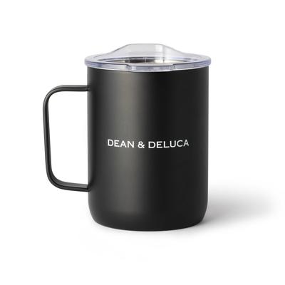 Caneca de Aço Inoxidável DEAN DELUCA com Mantém Bebidas Quentes e Frias & Tampa, Preta, 300ml,