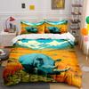 Blue Rhinoceros, Mountain Landscape. Bedding Sets Duvet Cover Sets Duvet Covers Pillowcases(1*Duvet Cover 2*Pillowcases Without Duvet Insert)