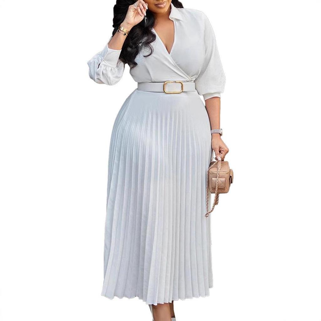 Women's Plus Size Solid Color Dress - New Fashion