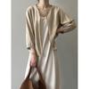 Round Neck One Button Sun Shirt Women's Spring and Summer Loose Cardigan Seven-tenths Sleeve Cardigan