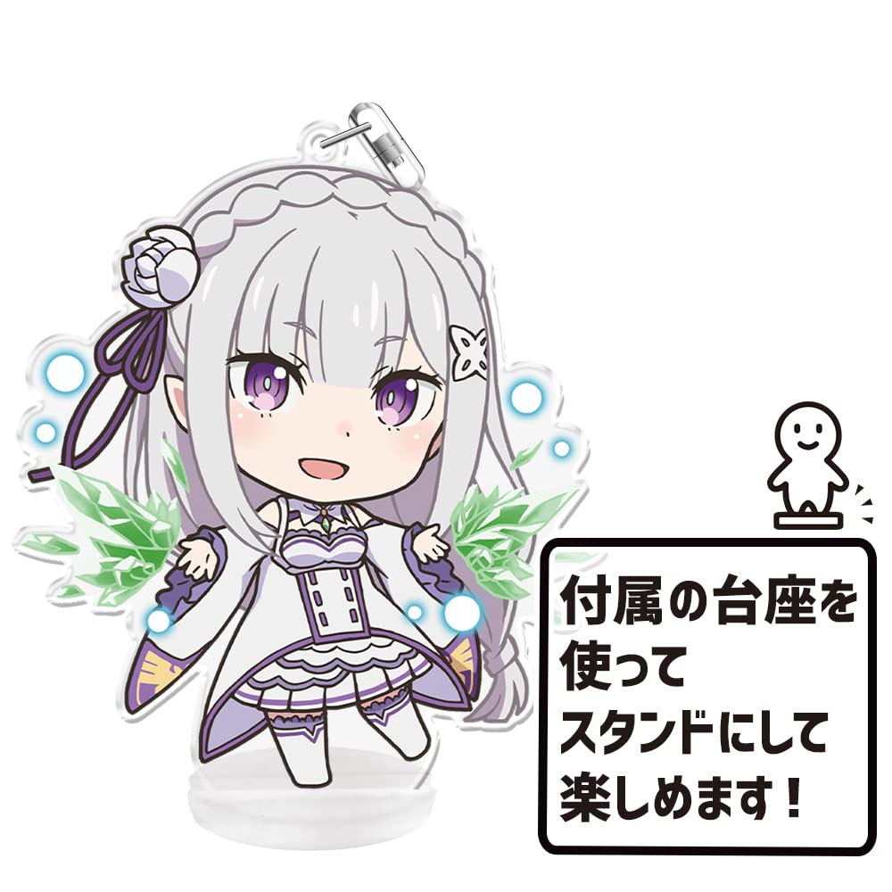 Starting Life in Another World Keychain Emilia ReZero - Punikore! (with stand) ver.2