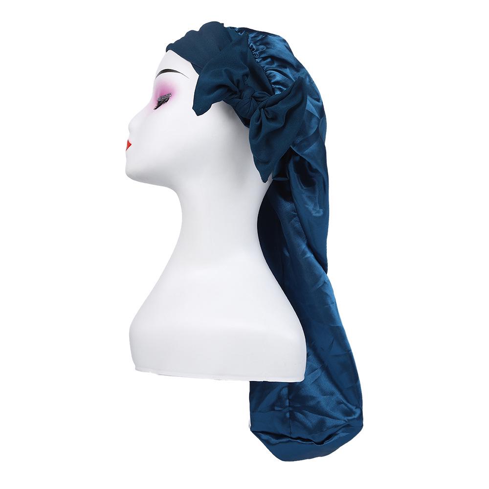Touca Longa de Cetim de Seda para Mulheres - Proteção Capilar com Laço