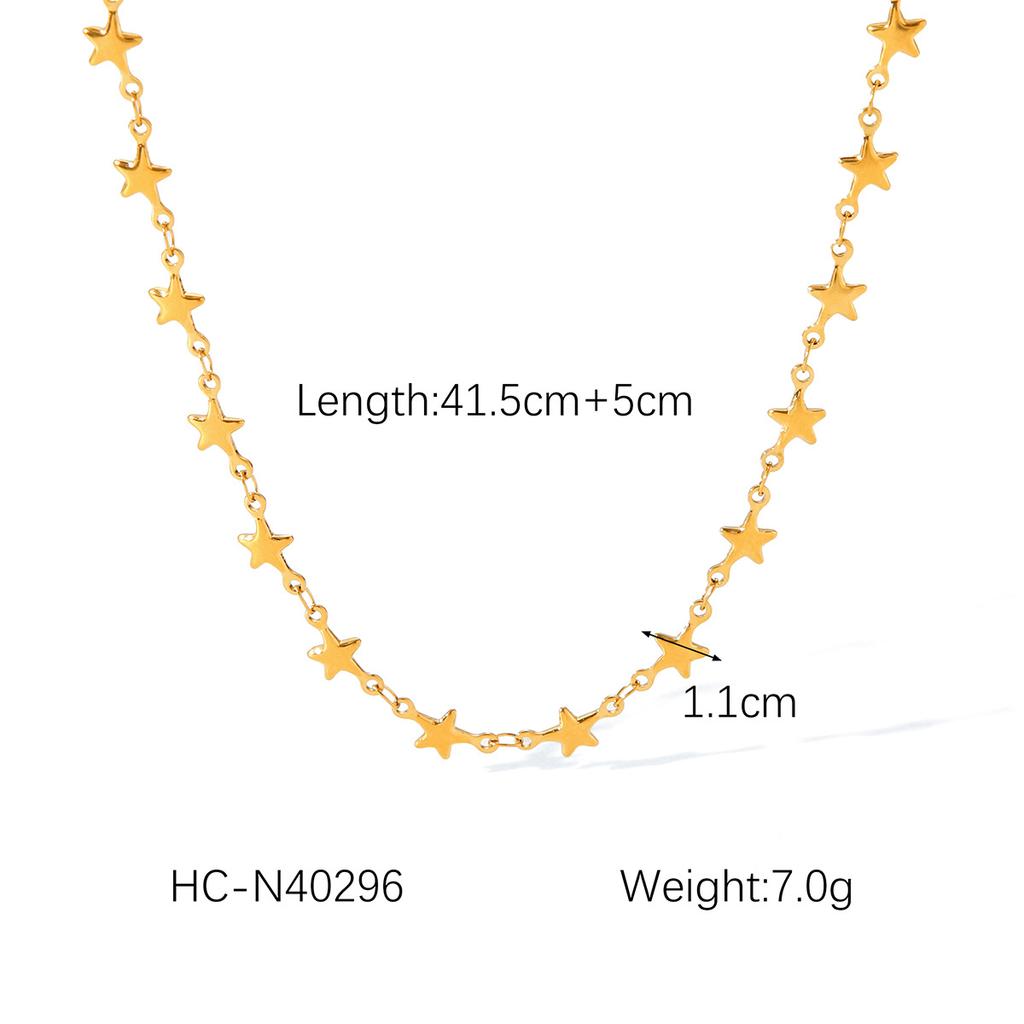 Hot-selling Five-pointed Star Pendant Stainless Steel Necklace, Premium Star Clavicle Chain, Titanium Steel Star Neck Chain