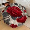 1PC Floral Pattern Red Roses Umbrella-8-Rib Reinforced, Automatic Open, Lightweight & Durable, Fashion Accessory for Outdoor-D372
