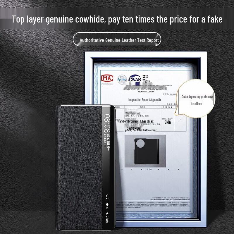 Ekakashop Genuine Leather Magnetic Flip Phone Case for Honor Magic Foldable Phones