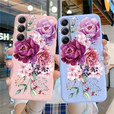 Měkké silikonové pouzdro s květinovým vzorem pro Samsung A55 M35 S24 Xiaomi Redmi Note 13 Pro 13C iPhone Huawei Honor Realme ochranný kryt proti nárazu
