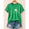 New Women Casual and Fashionable Short-Sleeve T-Shirt Simple Floral Print