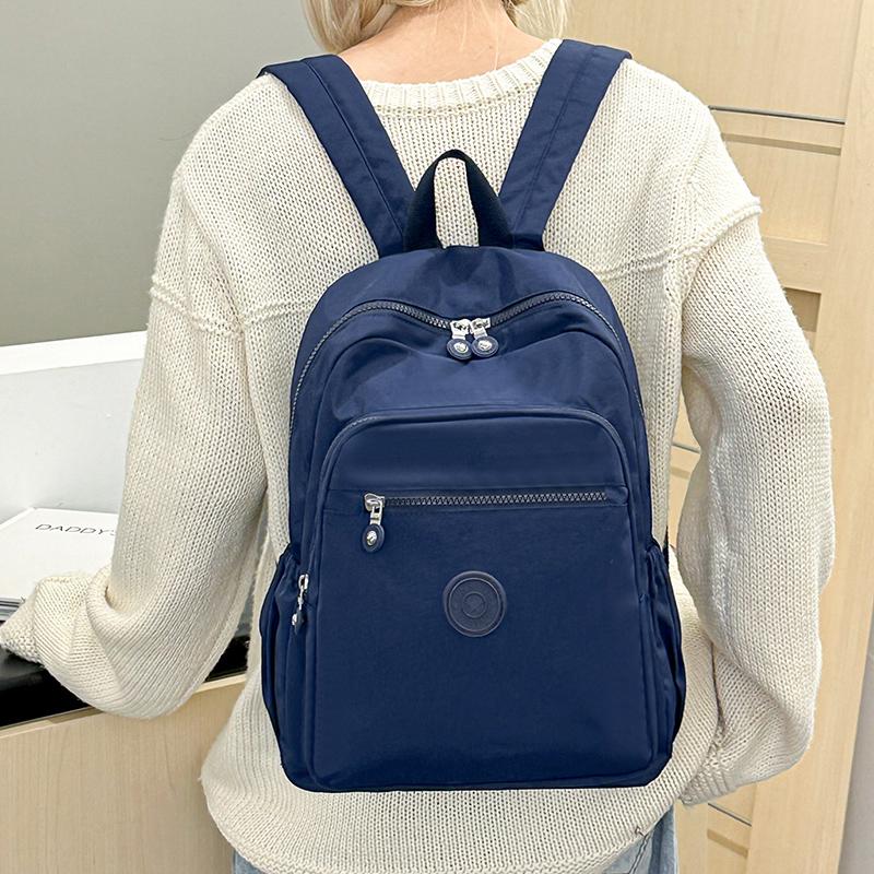 Lightweight Backpack Sleeve Pull Rod Women's Travel Backpack Water-repellent Nylon Schoolbag